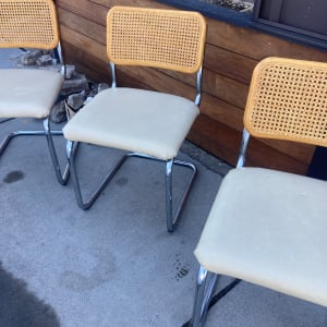 set of 4 chrome chairs 