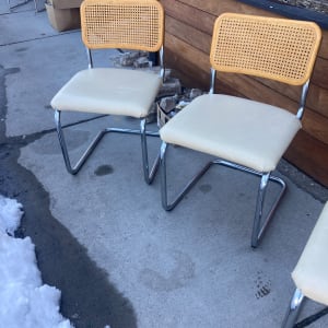 set of 4 chrome chairs 