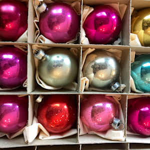Vintage Shiny Bright ornaments