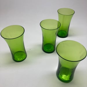 Set of 4 modern emerald green water glasses 