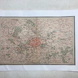 Vintage 19th century Paris map