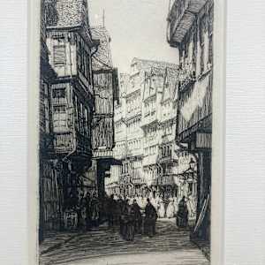 Herman Webster street scene etching 