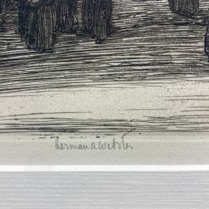 Herman Webster street scene etching 