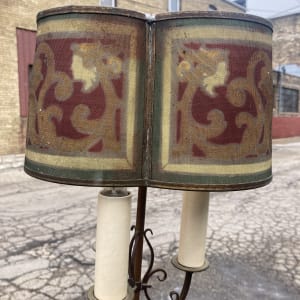 Desk lamp with original metal mesh shade 