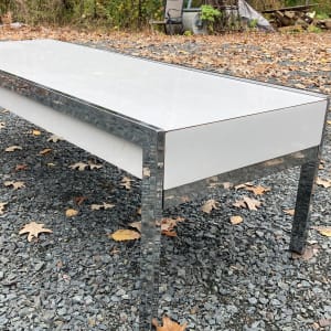 Chrome and white coffee table 
