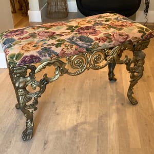 Cast Iron upholstered bench 