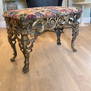 Cast Iron upholstered bench 