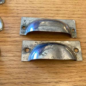 Set of 9 silver bale handles 