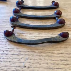 Set of 4 Art Deco brass handles with bakelite 