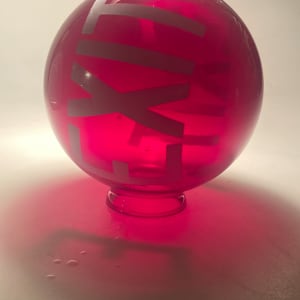 1920's Ruby glass EXIT globe 