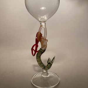 Art glass hand blown mermaid goblet by Milon Townsend