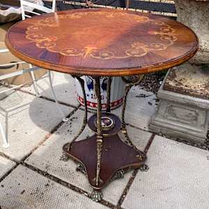 Inlaid ornate French table 