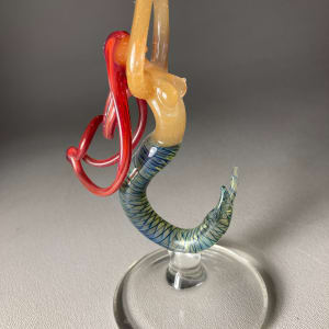 Art glass hand blown mermaid goblet by Milon Townsend 