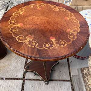 Inlaid ornate French table 