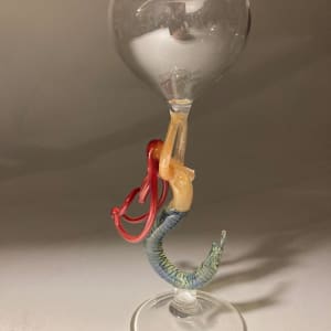 Art glass hand blown mermaid goblet by Milon Townsend 