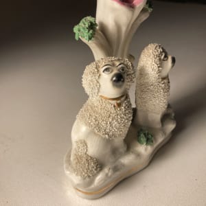 Staffordshire dog bud vase 