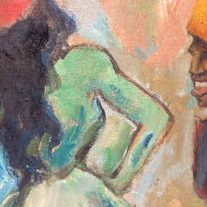 Painting on board of dancers 