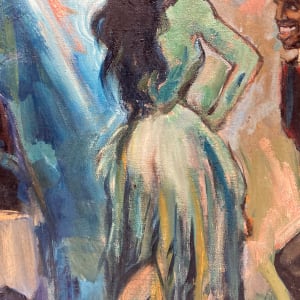 Painting on board of dancers 