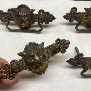 Set of 6 lion Victorian handles 