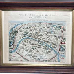 Vintage 1882 Paris map