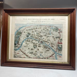 Vintage 1882 Paris map 