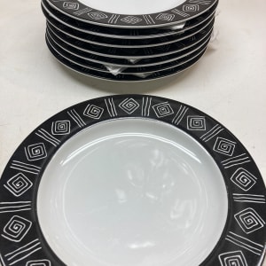 Set of 8 salad Sakura Sphinx post modern plates 