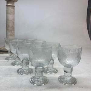 Set of 8 Arabia Peony stemware glasses 