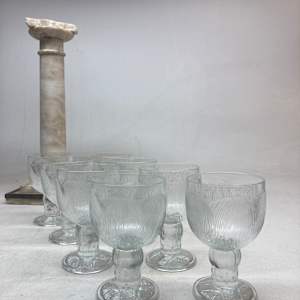 Set of 8 Arabia Peony stemware glasses 