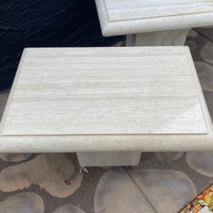 Ello Italian travertine marble side tables 