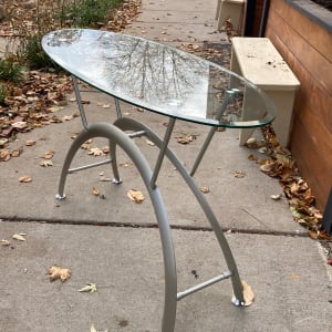 Post modern stainless steel and glass table 