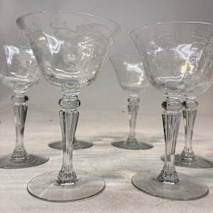 Set of 6 Tiffin Flanders cocktail glasses 