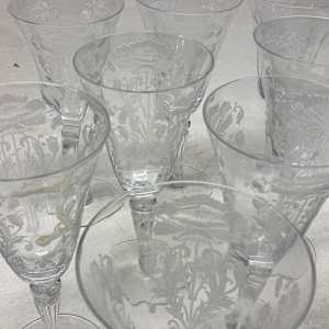 Set of 10 Tiffin Flanders water glasses 