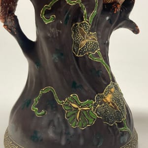 Moriage parrot pottery lamp 