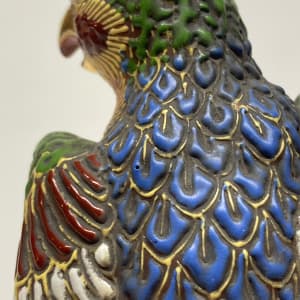 Moriage parrot pottery lamp 