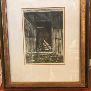 Original framed watercolor of a window 