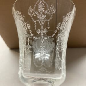 4 etched wine "minuet" glasses by Heisey 