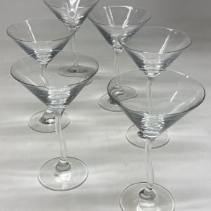 4 squiggle martini glasses 