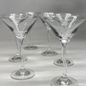 4 squiggle martini glasses 