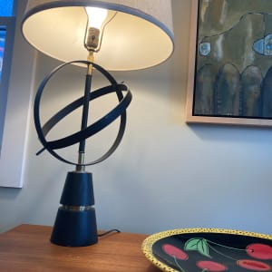 vintage metal globe table lamp 