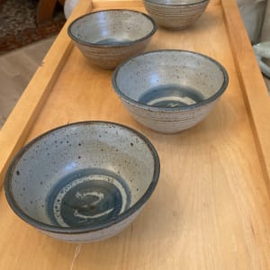 4 matching hand made pottery bowls by Christiane  Knorr 