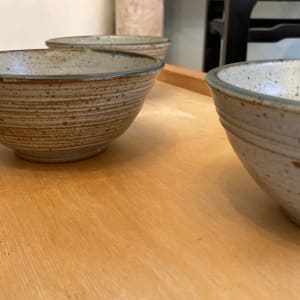 4 matching hand made pottery bowls by Christiane  Knorr 