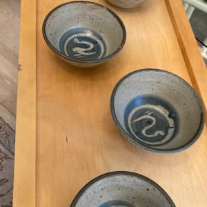 4 matching hand made pottery bowls by Christiane  Knorr 