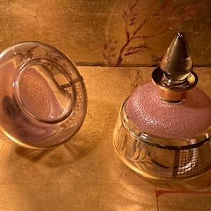 Pair of pink perfume bottles 