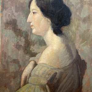 Carl G.T. Olson original painting on board 1930's portrait of girl  #14 