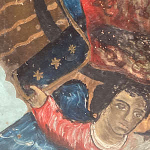 Framed RETABLO of Mary on tin circa 18th century 