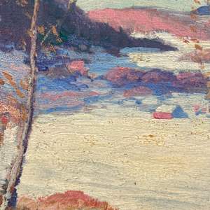 Carl G.T. Olson original painting on board Snowy landscape #4 