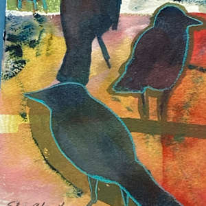 Framed original watercolor by Edie Abnet 