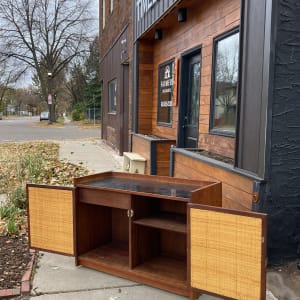 Mid century modern walnut dry bar 