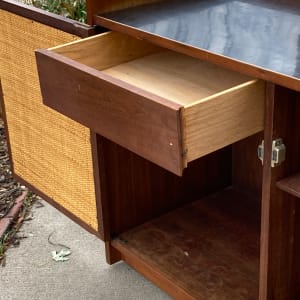 Mid century modern walnut dry bar 