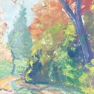 Carl G.T. Olson original painting on board fall colored path  #13 